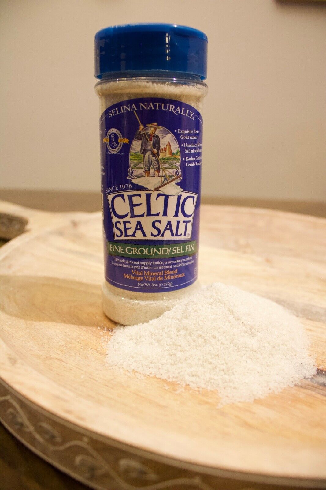 BUNDLE Celtic Salt Light Grey- Fine Ground 1 lb Resealable + 8oz Shaker 